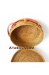 Ata round handwoven bag with ribbon clip